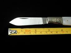 Schatt & Morgan Genuine Mother Of Pearl Barlow Knife Rare 69PNY USA Made New York Tang Stamp