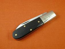 Schatt & Morgan Ebony Wood Barlow Knife By Cooper Cutlery Rare 69 S&M E Made In USA S&W Tang Stamp