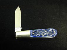 Schatt & Morgan Blue Jigged Bone Barlow Knife By Cooper Cutlery Rare 69B Made In USA 