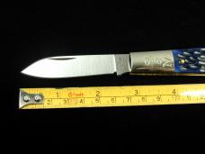 Schatt & Morgan Blue Jigged Bone Barlow Knife By Cooper Cutlery Rare 69B Made In USA 