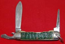Official BSA #1885 Camillus Cub Scout Knife 3-Blade Green Synthetic 1970 (174)