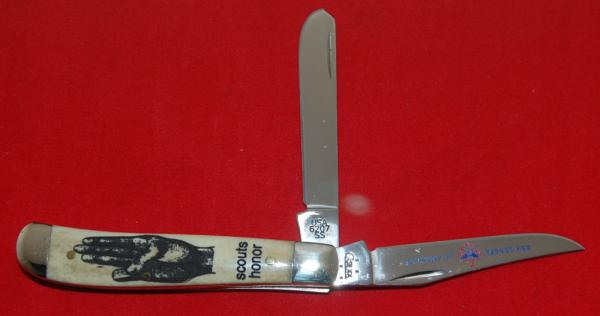 Officially Licensed Boy Scout Knife 'Scouts Honor' Case #6207SS 'Mini Trapper' (216)