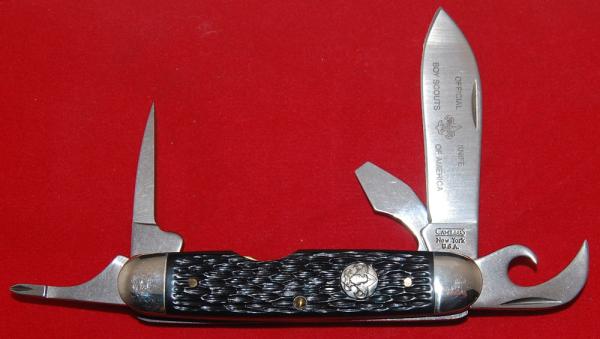 Official BSA #1046 Camillus Black 'Deluxe' Boy Scout Knife +Box - 1990 (93)
