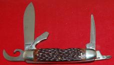 Official BSA Imperial 'Deluxe' Boy Scout Knife 5-Blade Brown Stag Plastic (129)