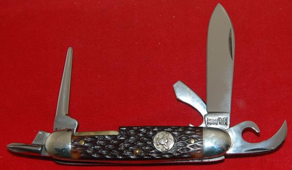 Official BSA Imperial 'Deluxe' Boy Scout Knife 5-Blade Brown Stag Plastic (128)