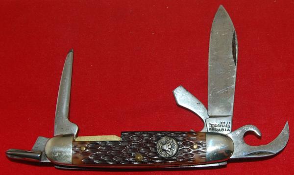 Official BSA Imperial 'Deluxe' Boy Scout Knife 5-Blade Brown Stag Plastic (127)