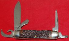Official BSA Imperial 'Deluxe' Boy Scout Knife 5-Blade Brown Stag Plastic (127)