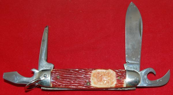 Official BSA #1996 Imperial Boy Scout Knife Low-Relief Shield With Original Box 1958-1962 (125.1)