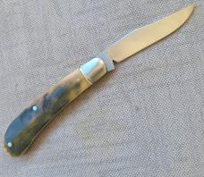 Bobby Toole Bark Mammoth Ivory Trapper..Cpm154..3 7/8 closed...integral fluted bolsters..coa & pouch