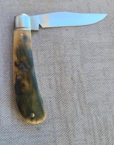 Bobby Toole Bark Mammoth Ivory Trapper..Cpm154..3 7/8 closed...integral fluted bolsters..coa & pouch