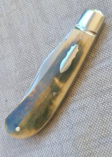 Bobby Toole Bark Mammoth Ivory Trapper..Cpm154..3 7/8 closed...integral fluted bolsters..coa & pouch