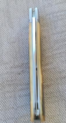 Bobby Toole Bark Mammoth Ivory Trapper..Cpm154..3 7/8 closed...integral fluted bolsters..coa & pouch