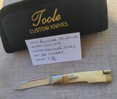 Bobby Toole Interior Mammoth Gunstock Taillock..Cpm154..3 15/16..integral fluted bolsters..coa&pouch