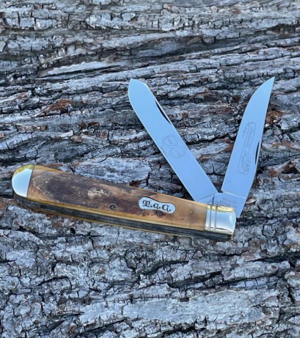 QUEEN TITUSVILLE CUTLERY 2008 PRE-HISTORIC FOSSIL STAINLESS TRAPPER