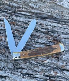 QUEEN TITUSVILLE CUTLERY 2008 PRE-HISTORIC FOSSIL STAINLESS TRAPPER