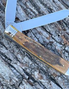 QUEEN TITUSVILLE CUTLERY 2008 PRE-HISTORIC FOSSIL STAINLESS TRAPPER