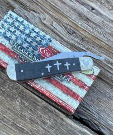 CASE XX ** SFO 2019 BLACK CURLY MAPLE WOOD SCROLLED/NUMBERED TRIPLE CROSS RUSSLOCK