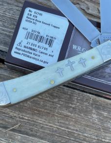 CASE XX ** SFO 2021 SMOOTH NATURAL BONE SCROLLED/NUMBERED TRIPLE CROSS TRAPPER