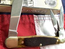 Russell (Green River Works) Whittler Pocket Knife w/ Green Bone Handles & Blade Etch - NOS