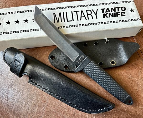 Taylor Cutlery Military Tanto Knife, Box, Original Leather & Extra Kydex Sheath