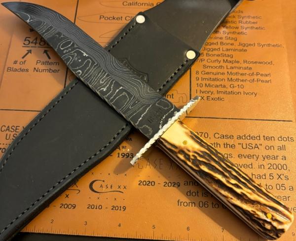 John Primble Stag Damascus Bowie John Primble Stag Damascus Bowie