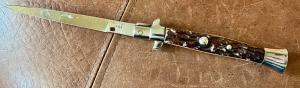 Vintage 11 Inch Stiletto Switchblade Knife, Spain, Unused