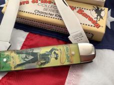Vintage Camillus 2 Blade Large Cigar Knife w/ Riders of the Silver Screen Handles -Lash LaRue -NOS