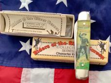 Vintage Camillus 2 Blade Large Cigar Knife w/ Riders of the Silver Screen Handles -Lash LaRue -NOS