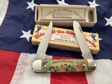 Vintage Camillus 2 Blade Large Cigar Knife w/ Riders of the Silver Screen Handles -Lash LaRue -NOS