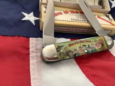 Vintage Camillus 2 Blade Large Cigar Knife w/ Riders of the Silver Screen Handles -Lash LaRue -NOS