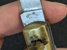 Vintage White Mexican Souvenir Automatic Knife