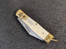 Vintage White Mexican Souvenir Automatic Knife