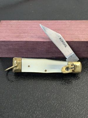 Vintage White Mexican Souvenir Automatic Knife