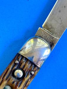 Schrade Cutlery Co. 4-1/8” Jigged Bone American Automatic Nice Example 