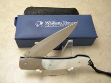 William Henry Nautilus B15-P Pearl Sterling Silver Bale Button Lock Knife NIB
