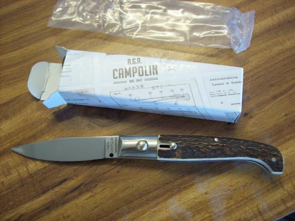 A.G.A. Campolin Pattada Scarce Italian Automatic Genuine Stag/Antler UNUSED W/Pouch & Box A.G.A. Campolin Pattada Scarce Italian Automatic Genuine Stag/Antler UNUSED W/Pouch & Box