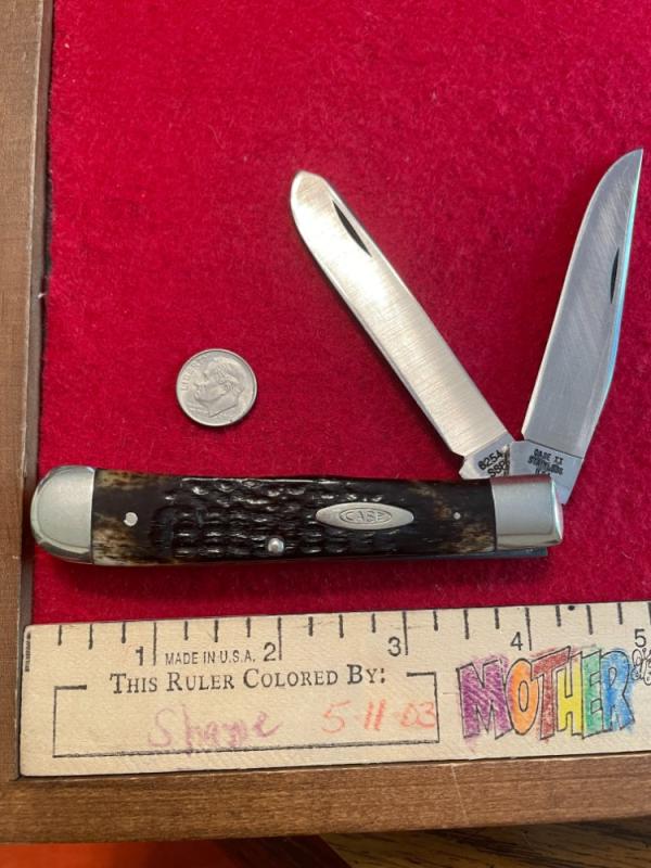 Case Trapper Tested Razor Edge #6254 SSP with Pretty Bone Handles. 2 dot=1978 Case Trapper Tested Razor Edge #6254 SSP with Pretty Bone Handles. 2 dot=1978