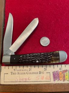 Case Trapper Tested Razor Edge #6254 SSP with Pretty Bone Handles. 2 dot=1978