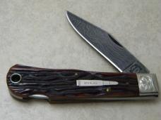 Remington USA Delrin R-1303-D 1999 Damascus Lockback Knife NIB