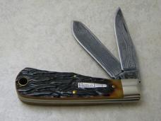 Remington USA Bone R-1173-D 1998 Damascus Baby Bullet Knife NIB
