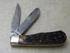 Remington USA Bone R-1173-D 1998 Damascus Baby Bullet Knife NIB