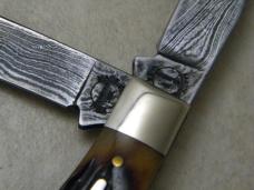 Remington USA Bone R-1173-D 1998 Damascus Baby Bullet Knife NIB