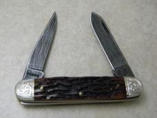 Remington USA Bone R-4353-D 2000 Damascus Silver Bullet Knife NIB
