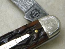 Remington USA Bone R-4353-D 2000 Damascus Silver Bullet Knife NIB