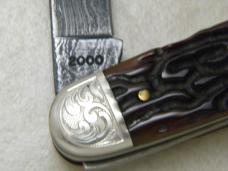 Remington USA Bone R-4353-D 2000 Damascus Silver Bullet Knife NIB