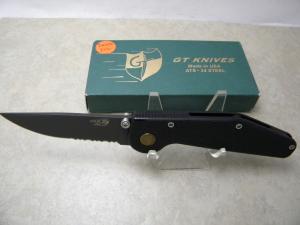GT Knives USA ATS-34 Partially Serrated Drop Point Switchblade Knife NIB
