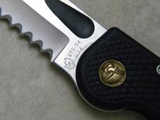 GT Knives USA ATS-34 Partially Serrated Drop-Point Switchblade Knife NIB 1990's