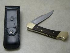 Buck USA 2nd Version Wood Lockback Knife in Pouch c. 1968-70