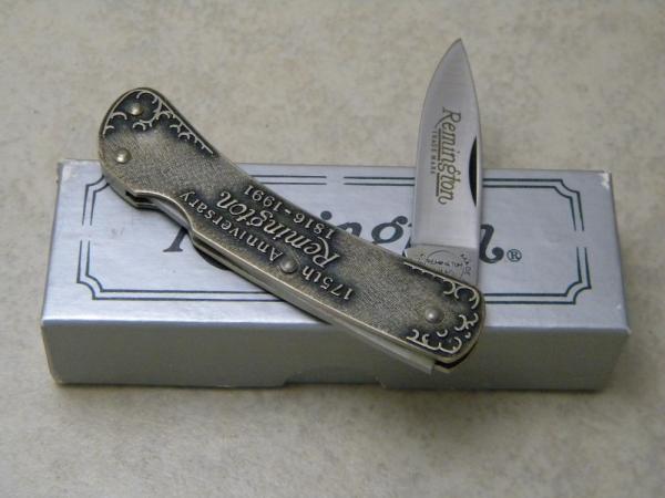 Remington UMC USA Metal RS15M Rifle Model 870 175th Anniversary 1816-1991 Lockback Knife in Box Remington UMC USA Metal RS15M Rifle Model 870 175th Anniversary 1816-1991 Lockback Knife in Box