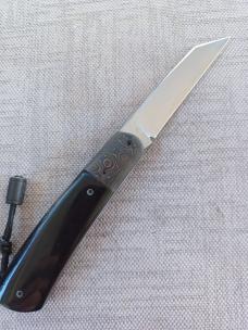 Vincenzo Balistreri Buffalo Horn Native.Fools Gold shield. bead..Filework..Jiimping...3.75".Coa/Slip
